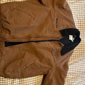 Carhartt Brown Bomber Jacket with Black Collar